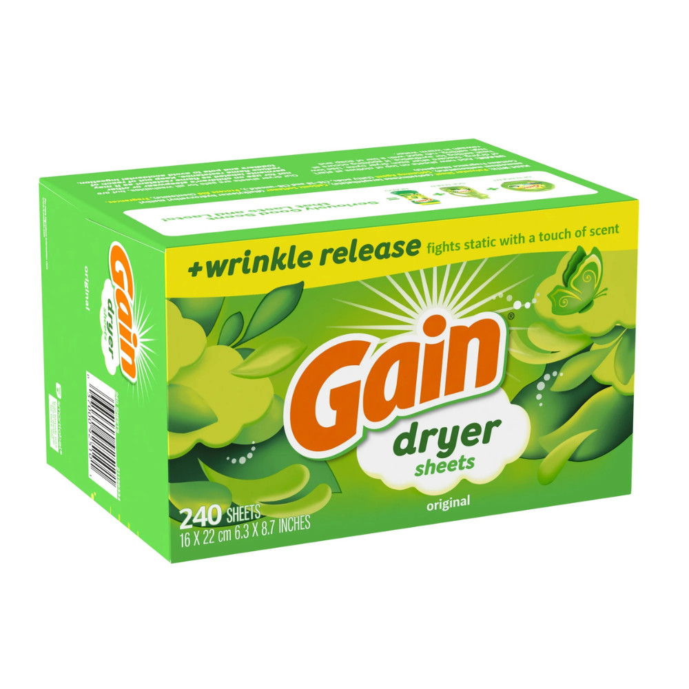 Gain Fabric Softener Dryer Sheets, Original Scent, 480 Count Laundry Bulk Pack