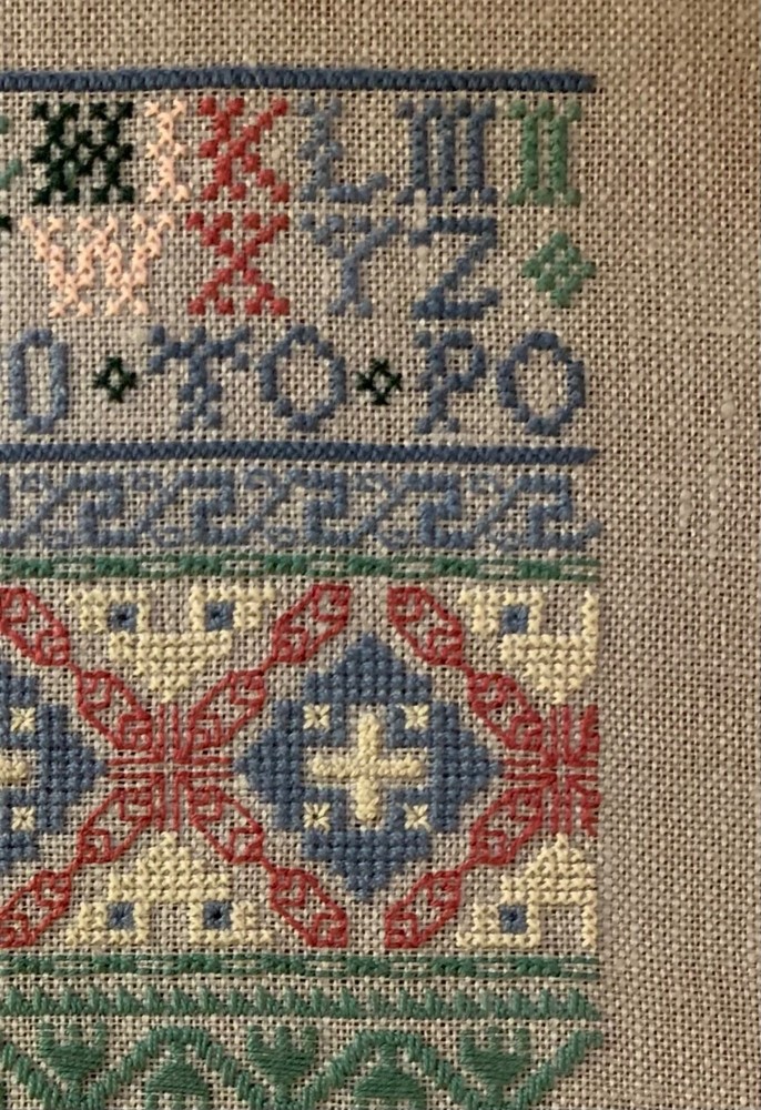 Finished Cross Stitch Sampler