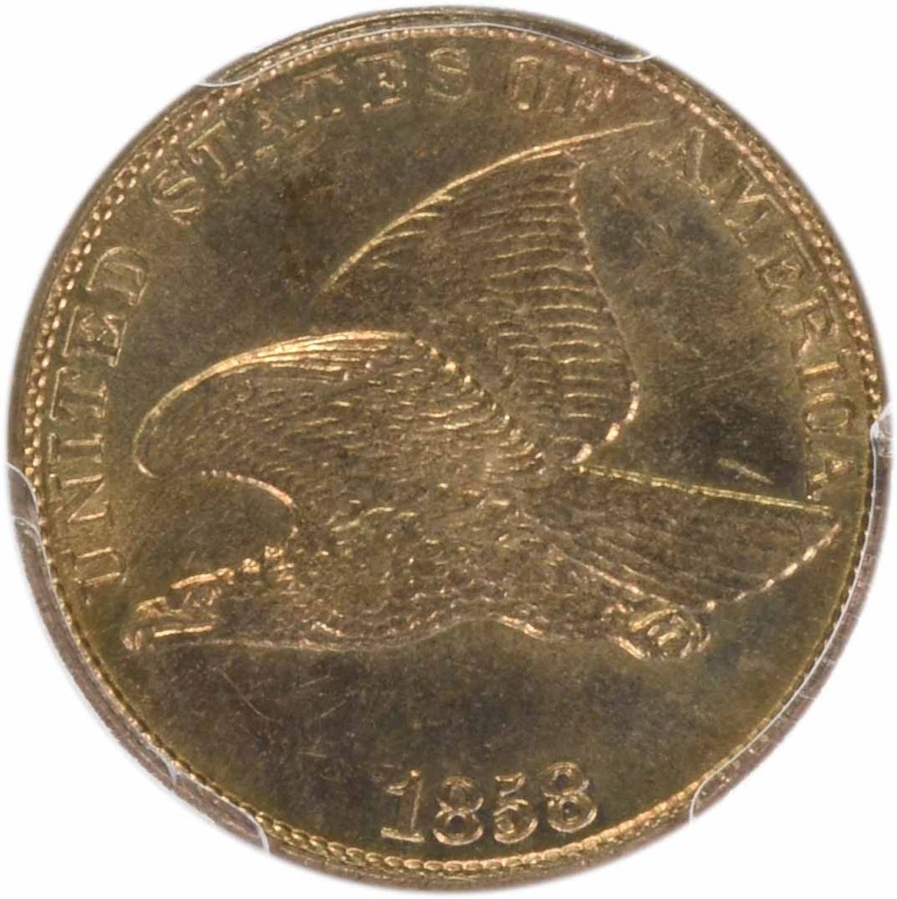1858 Flying Eagle Cent Large Letters MS64 PCGS
