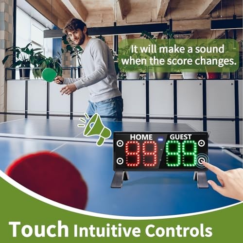 12" Large Electronic Scoreboard with Countdown Clock, Portable Digital