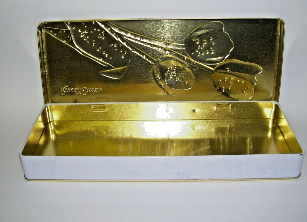 Hinged Tulips Tin Box