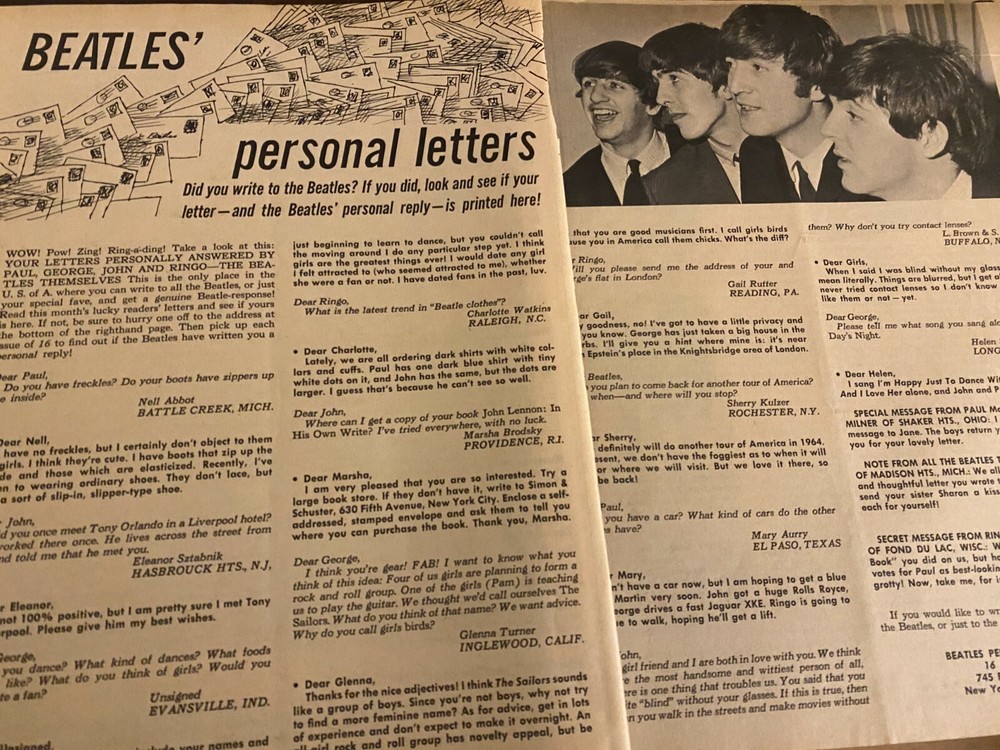 The Beatles, Two Page Vintage Clipping