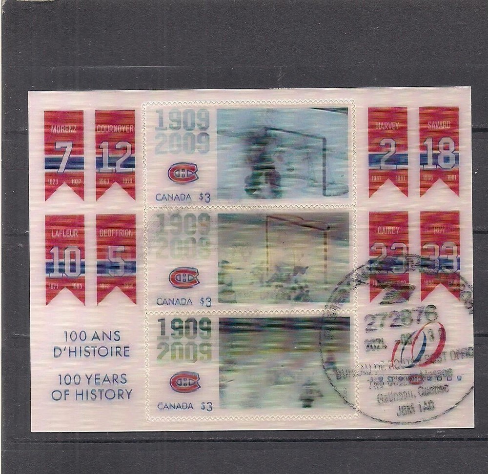 Canada 2340  used sheet Canadiens 2009 Vf CV 20$