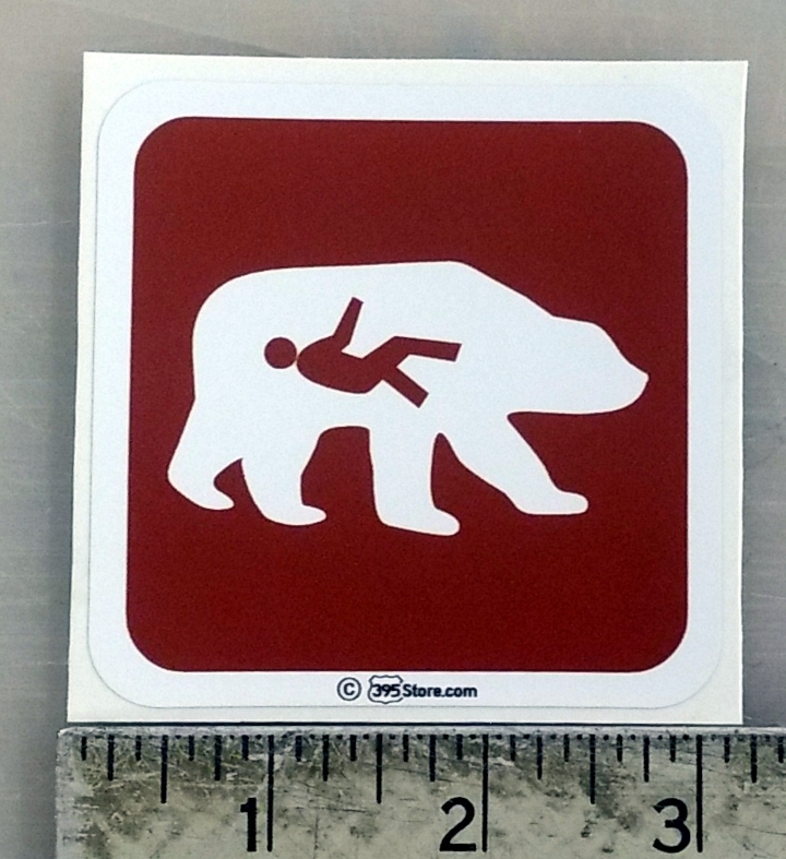 Bear Ate Hiker water bottle sticker decal 3"x3"