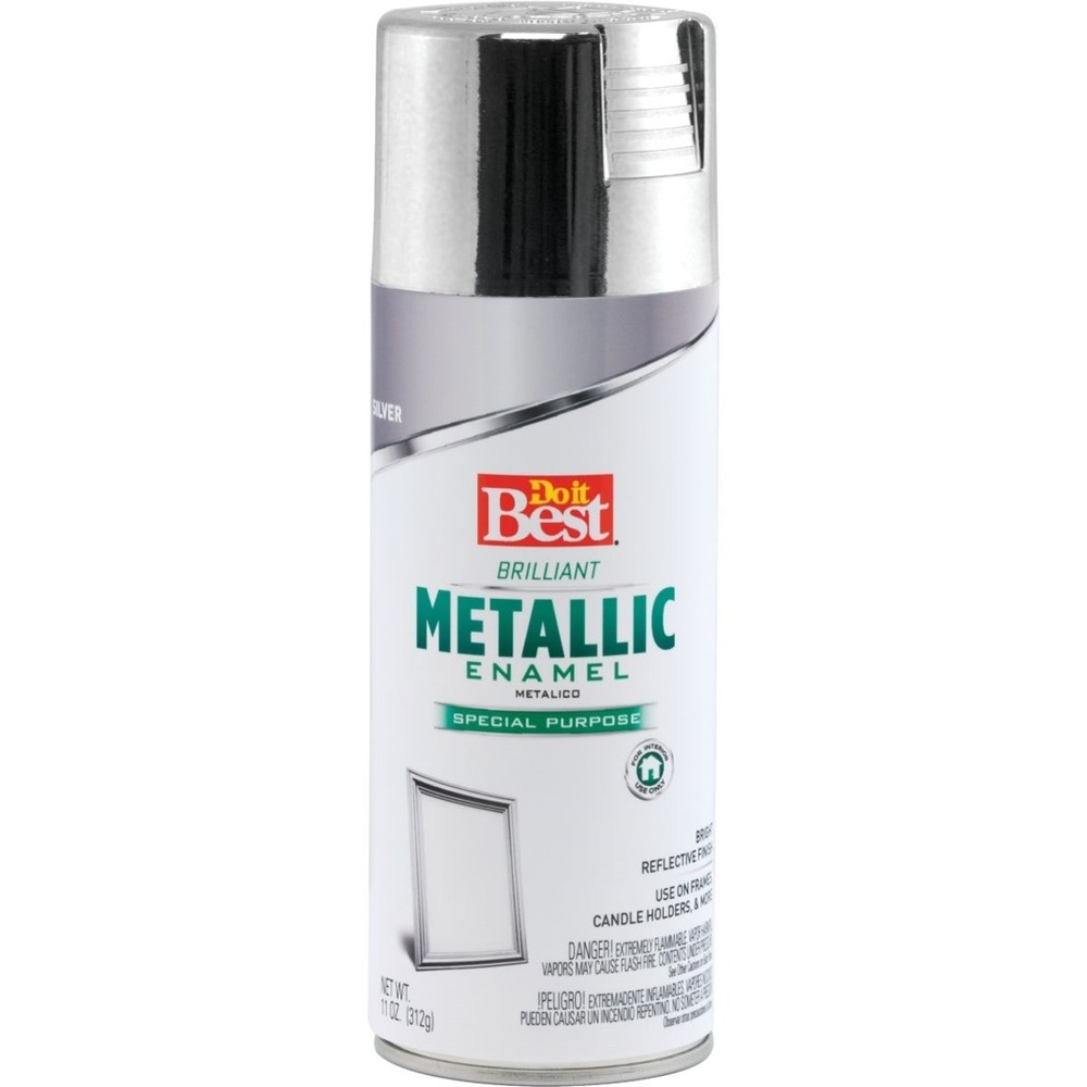 All-Source 203295D 11oz Metallic Satin Enamel Spray Paint Silver