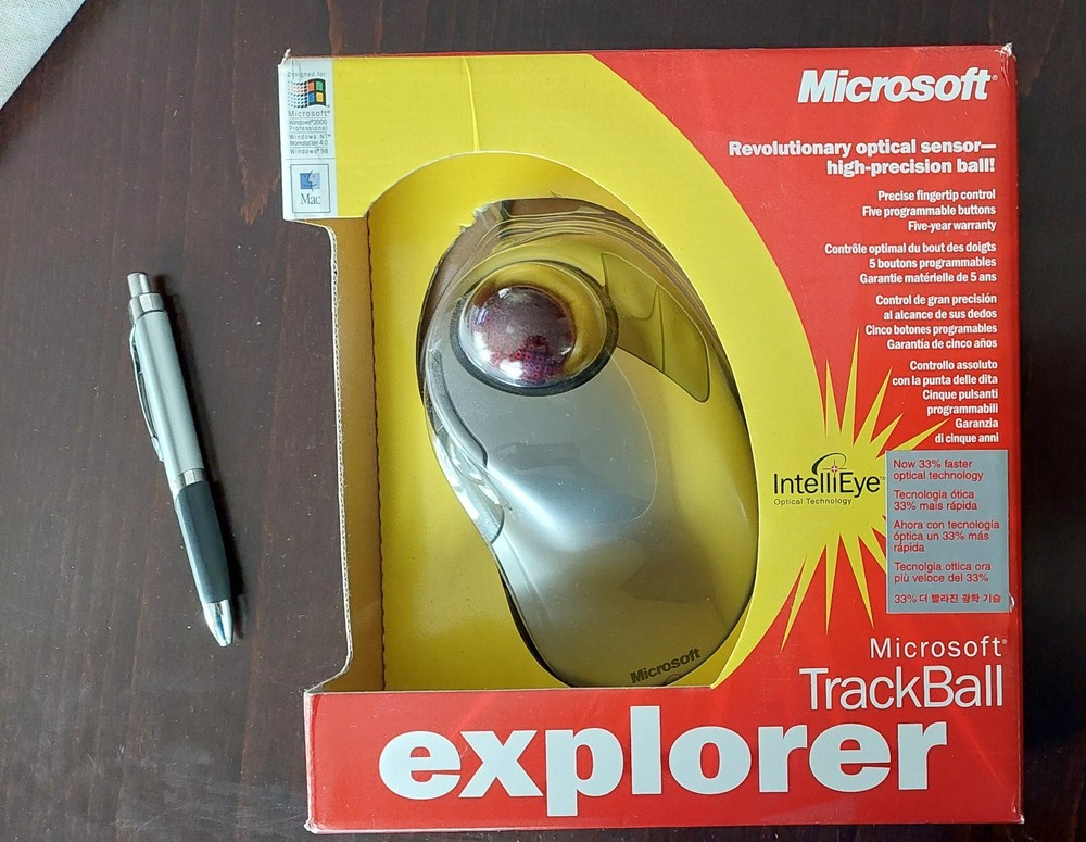 Microsoft TrackBall Explorer - original computer mouse in unopened box