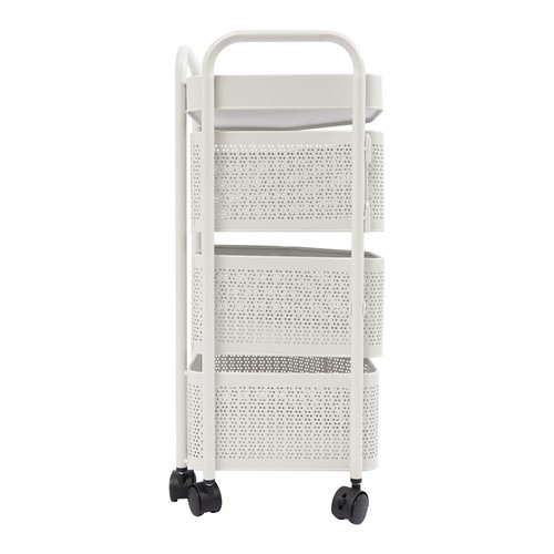 Rotating Storage Shelves Rack, 3-Tier Removable Basket Shelf Organizer