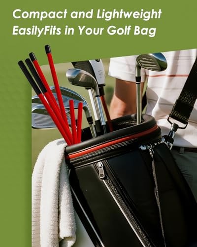 Golf Alignment Sticks - Foldable Golf Training Aid Golf Swing Training Aid Red