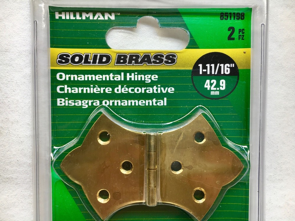 Solid Brass Decorative 1-11/16" Hinges Hillman 851198