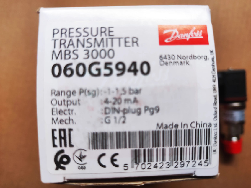 1pcs Danfoss Pressure Transmitter Sensor MBS3000 060G5940 -1-1.5bar