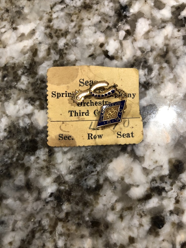Vintage Springfield Symphony Orchestra pins. Speak No Evil