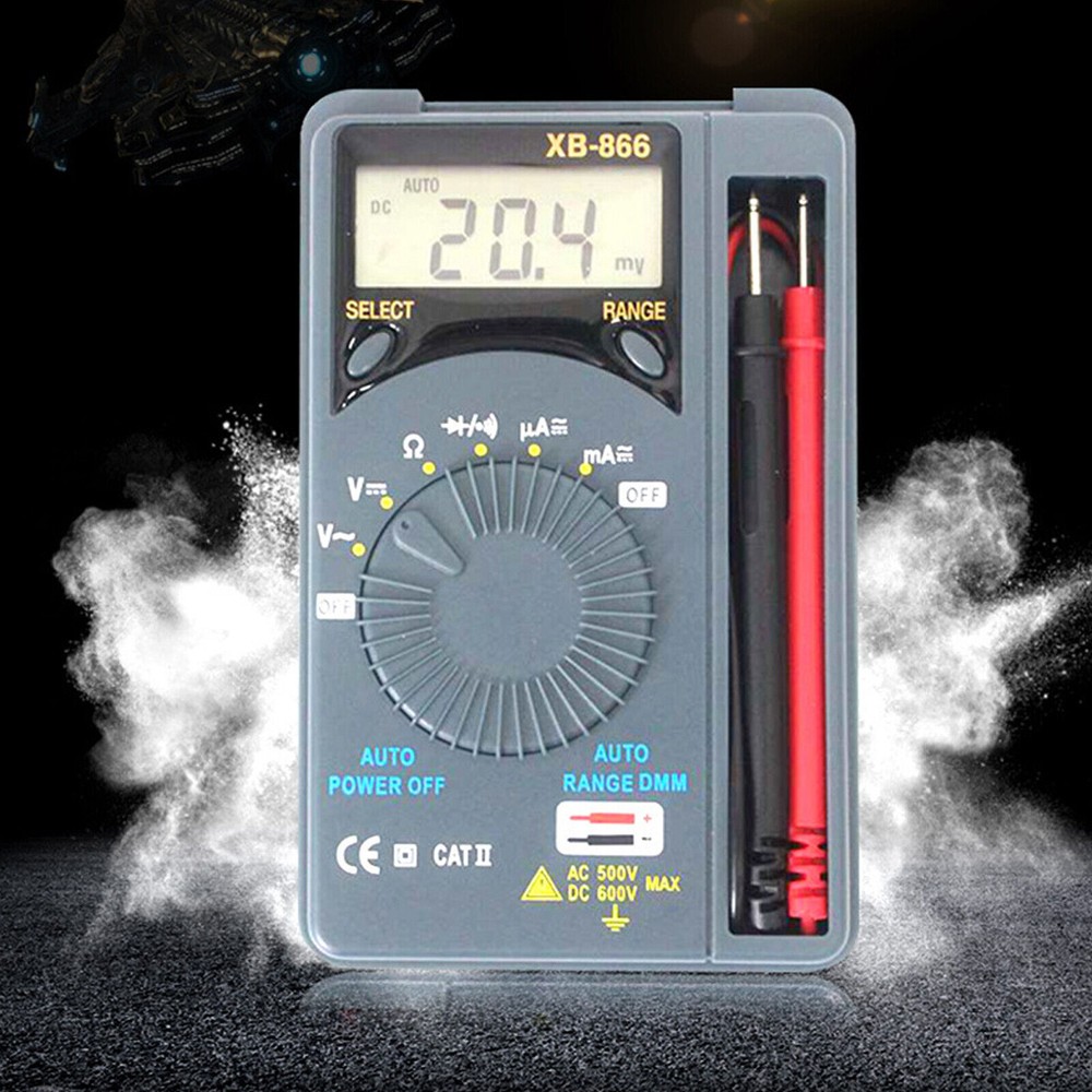 XB866 Mini Auto Range LCD Voltmeter Tester Tool AC/DC Pocket Digital MultimeteXE