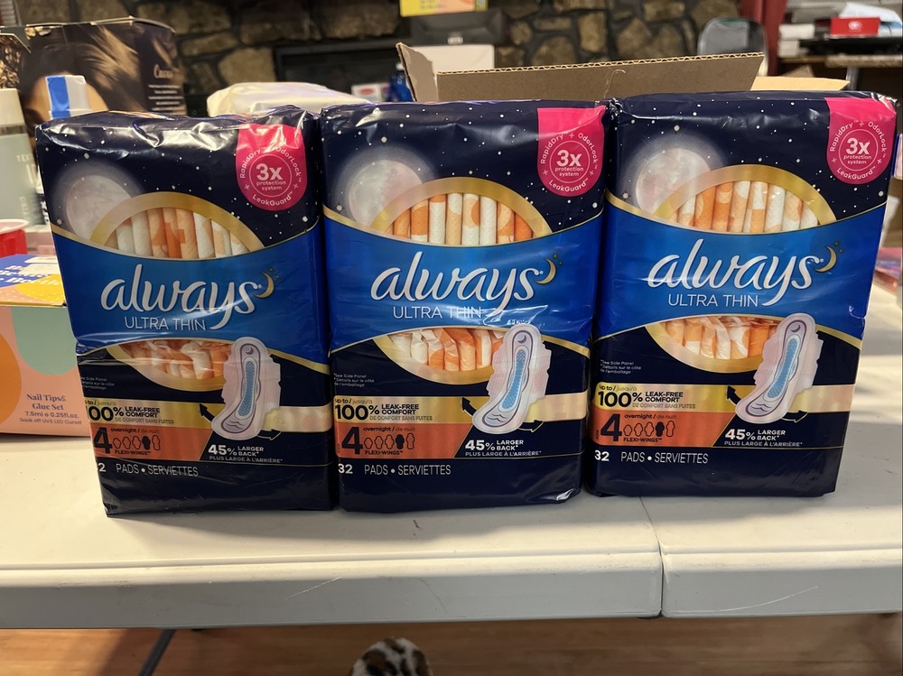 always Ultra Thin Overnight #4 With Wings 96ct