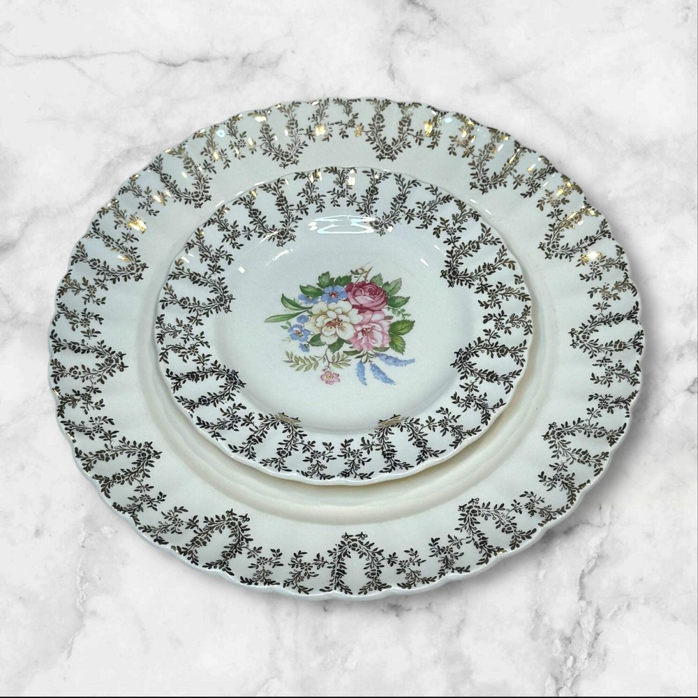 Limoges Arcadia Plates Set/4 – 2 Dinner + 2 Bread Plates - Immaculate