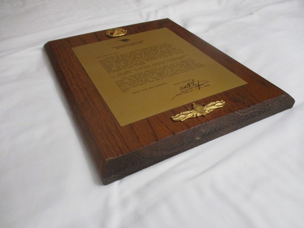 US Navy For USS Grapple ARS-7 Commanding Officer Wall Plaque From COMNAVSURFPAC