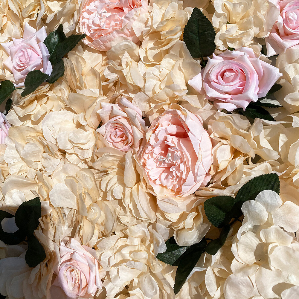 12 Pcs Artificial Rose Flower Wall Panel Bouquet Wedding Party Backdrop Decor