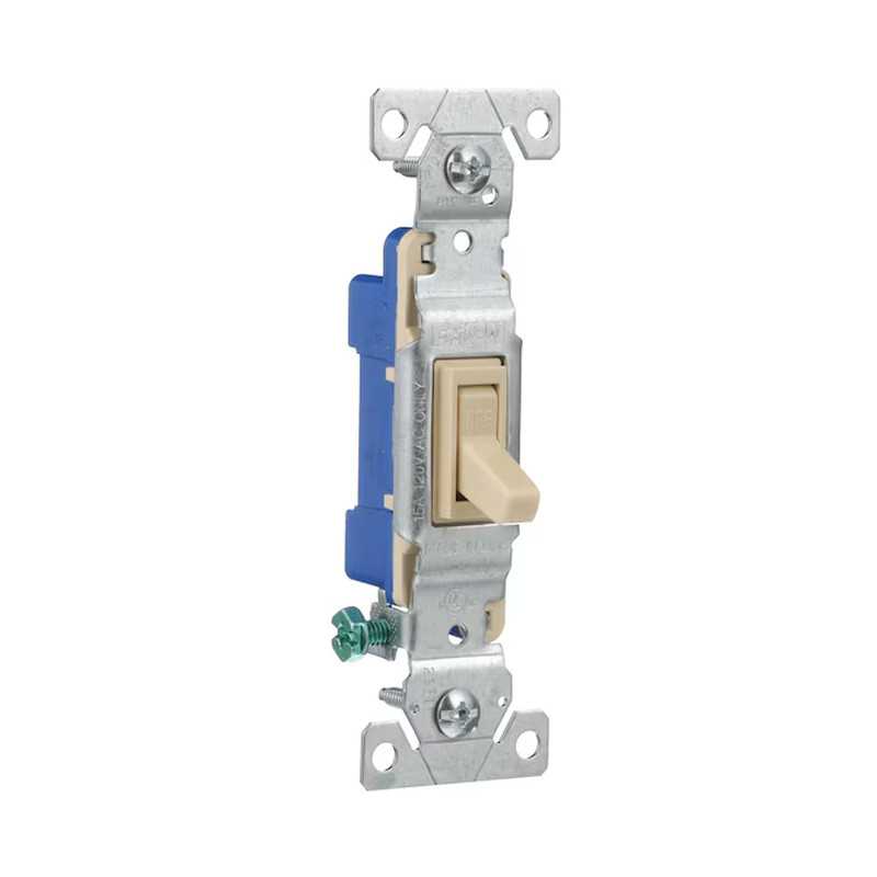 Eaton 15-Amp Single-Pole Toggle Light Switch , Ivory