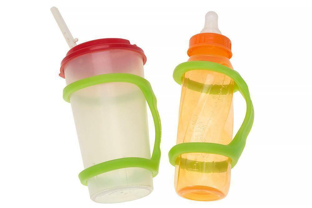EazyHold Two Pack Sippy Cup Bottle Holder 7 1/2" - Silicone Handle Attachment