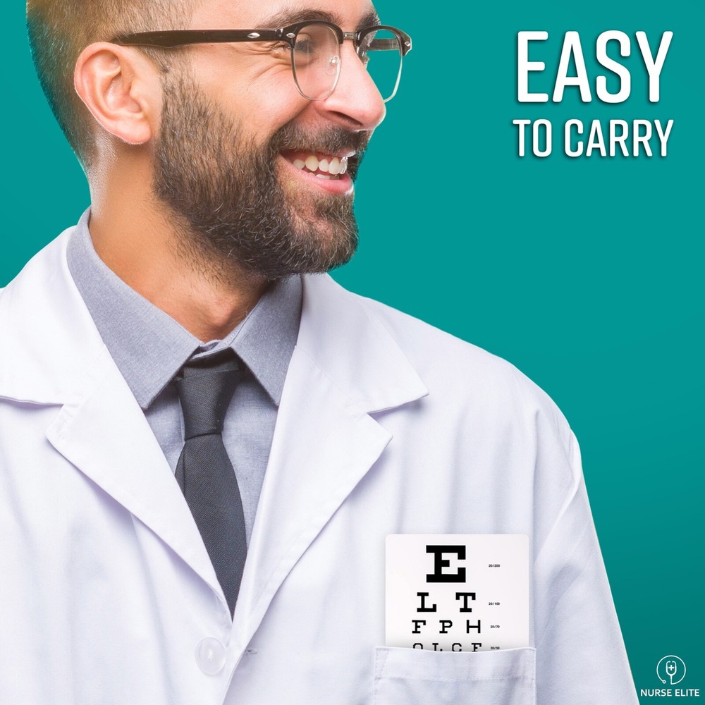 NURSE ELITE Pocket Sized Snellen Eye Chart for Visual Exam