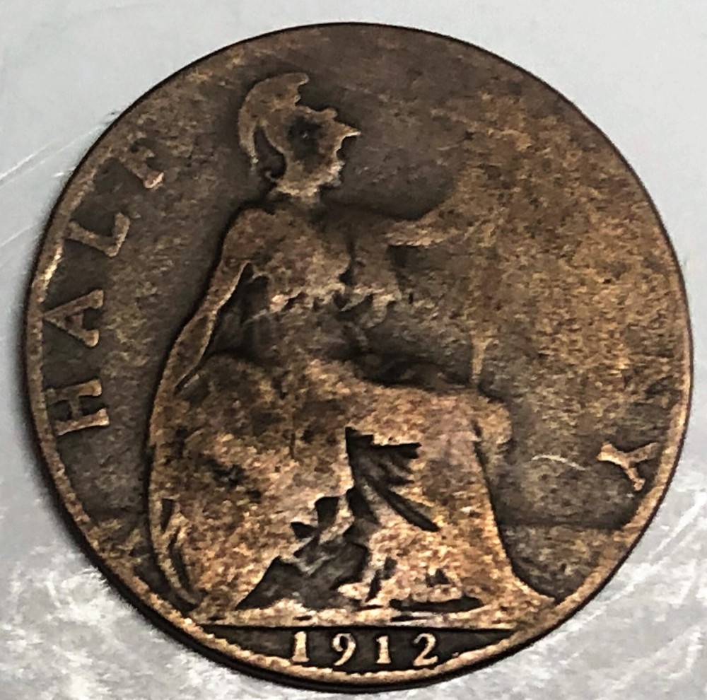 # C485    GREAT BRITAIN     COIN,     HALF  PENNY    1912