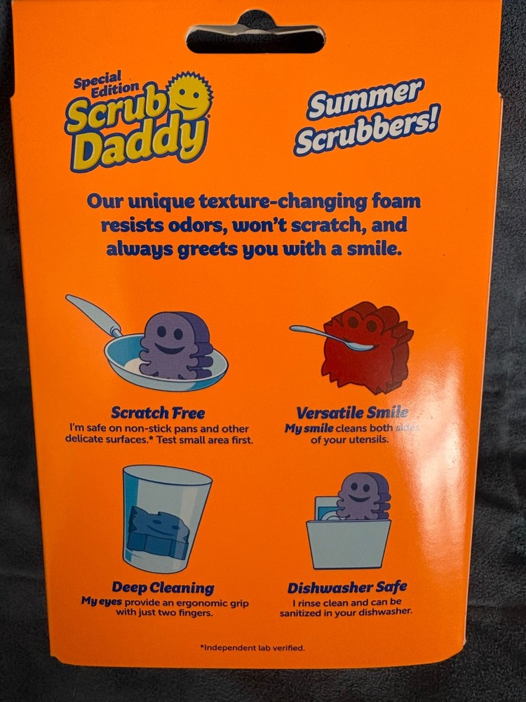 SCRUB DADDY RED SPECIAL EDITION BEACH BUDDIES FLEXTEXTURE SCRUBBER - NEW