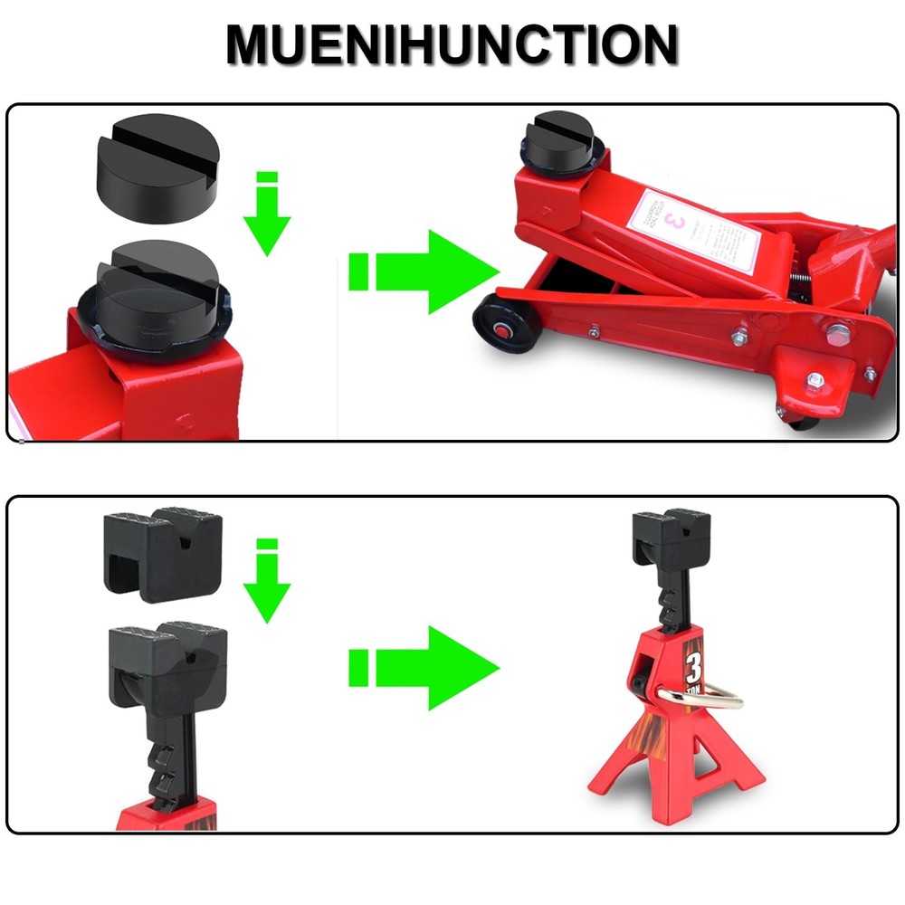 【Upgrade】 8 Pcs Universal Floor Jack Pad, 2 Types Jack Stand Pads Adapter wit...