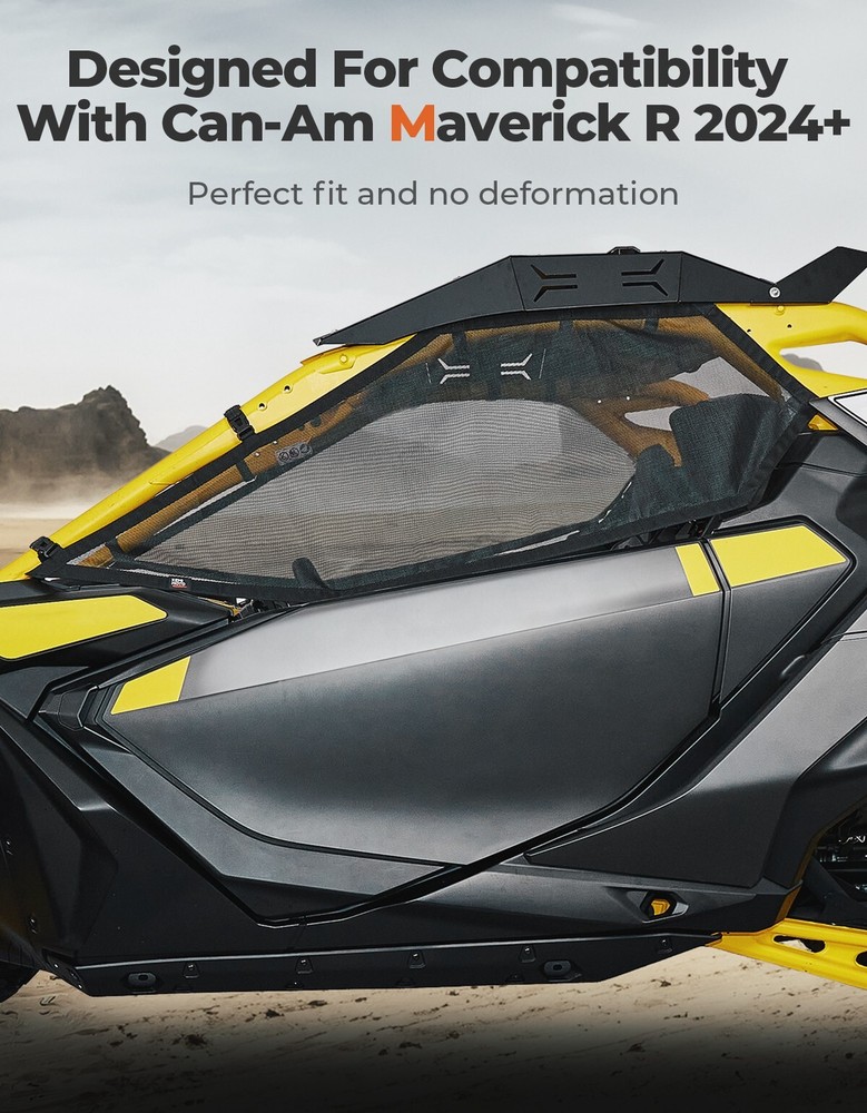 #715007376 UTV Upper Window Nets Wind Door Nets Set for Can-Am Maverick R 2024+