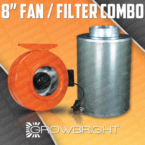 8" CARBON XL FILTER FAN COMBO ODOR CONTROL SCRUBBER Hydroponics Eight Inch can