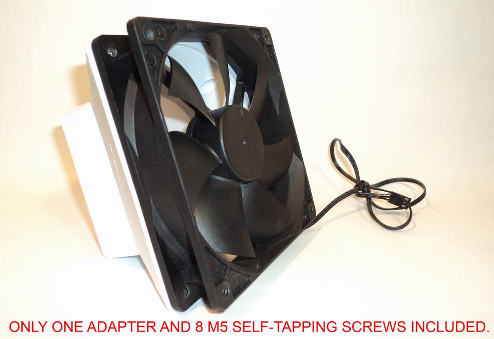 120mm to 80mm CENTERED OFFSET Computer Fan Adapter Converter Panel Hose Mount