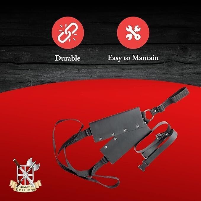 Universal Lightening Warrior Double Sword Back Strap Sheath | Dual Wielding Bald