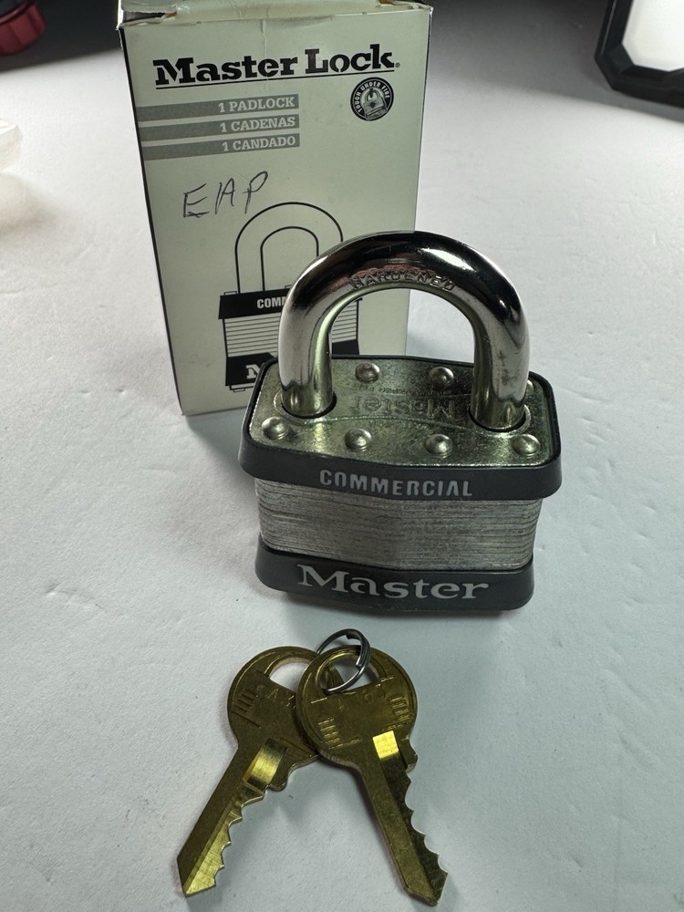 Master Lock 5KA: Padlock, Key A383 - 2in Steel Lock