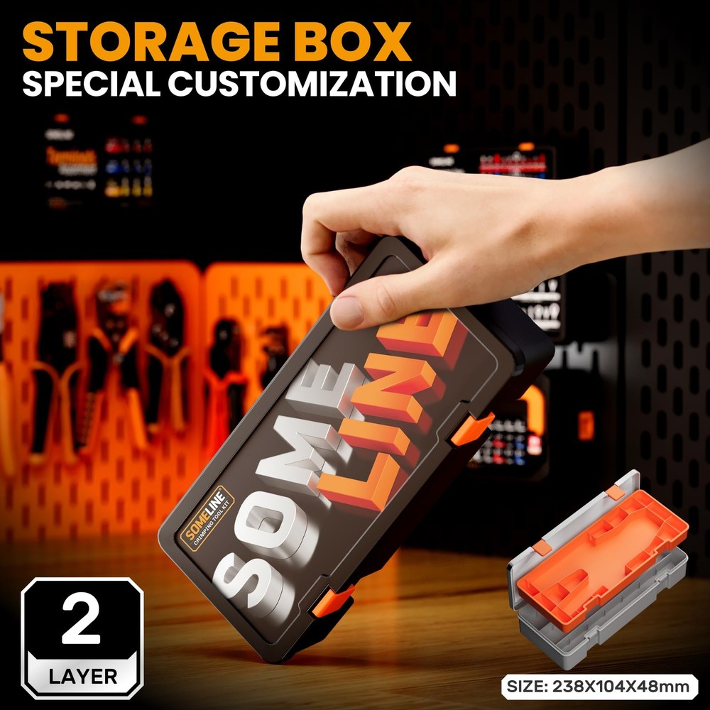 SOMELINE Ferrule Crimping Tool Kit,Self-Adjusting 9 tailles, Multicolored