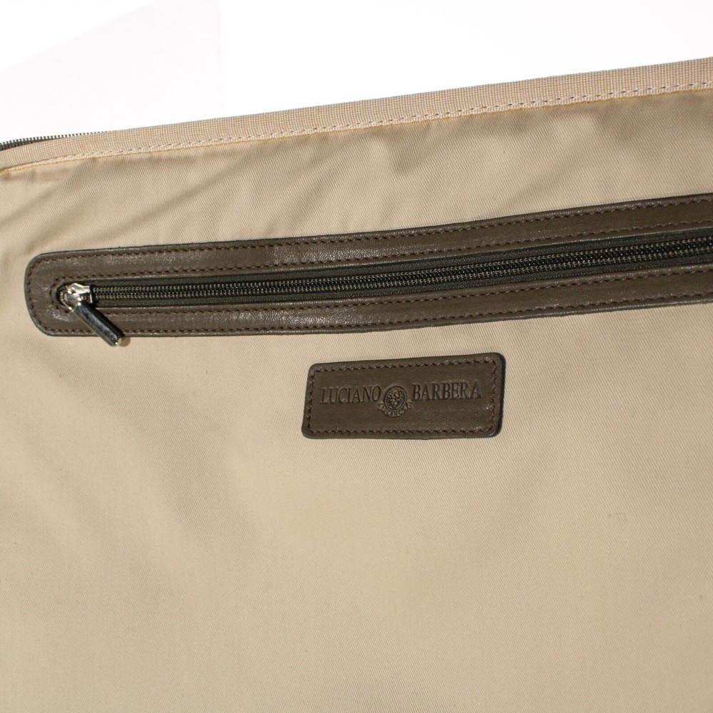 Luciano Barbera NWOT Leather Roller Suitcase in Solid Olive Green