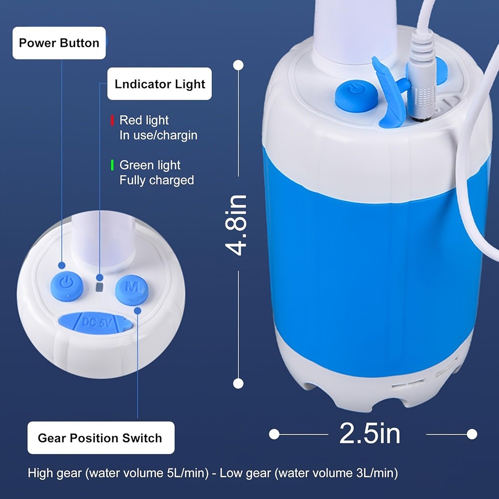 Portable Compact Waterproof Durable Efficient Outdoor Multi-Function Shower Pump