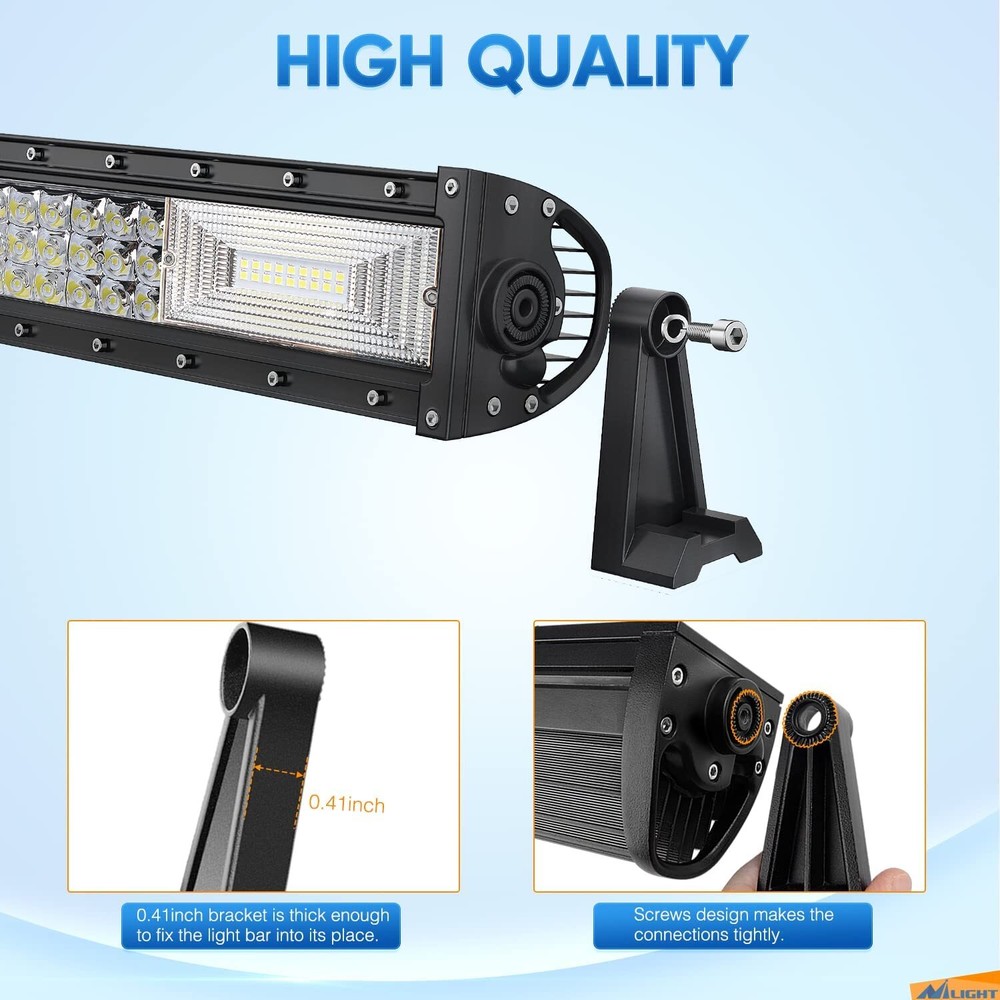 Nilight Universal Side-Mounted Adjustable Brackets Kits With Rubber Pads