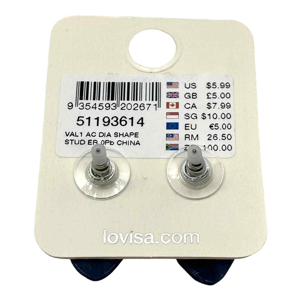 NWT New Lovisa Geometric Dark Blue Stone Earrings E4ABL