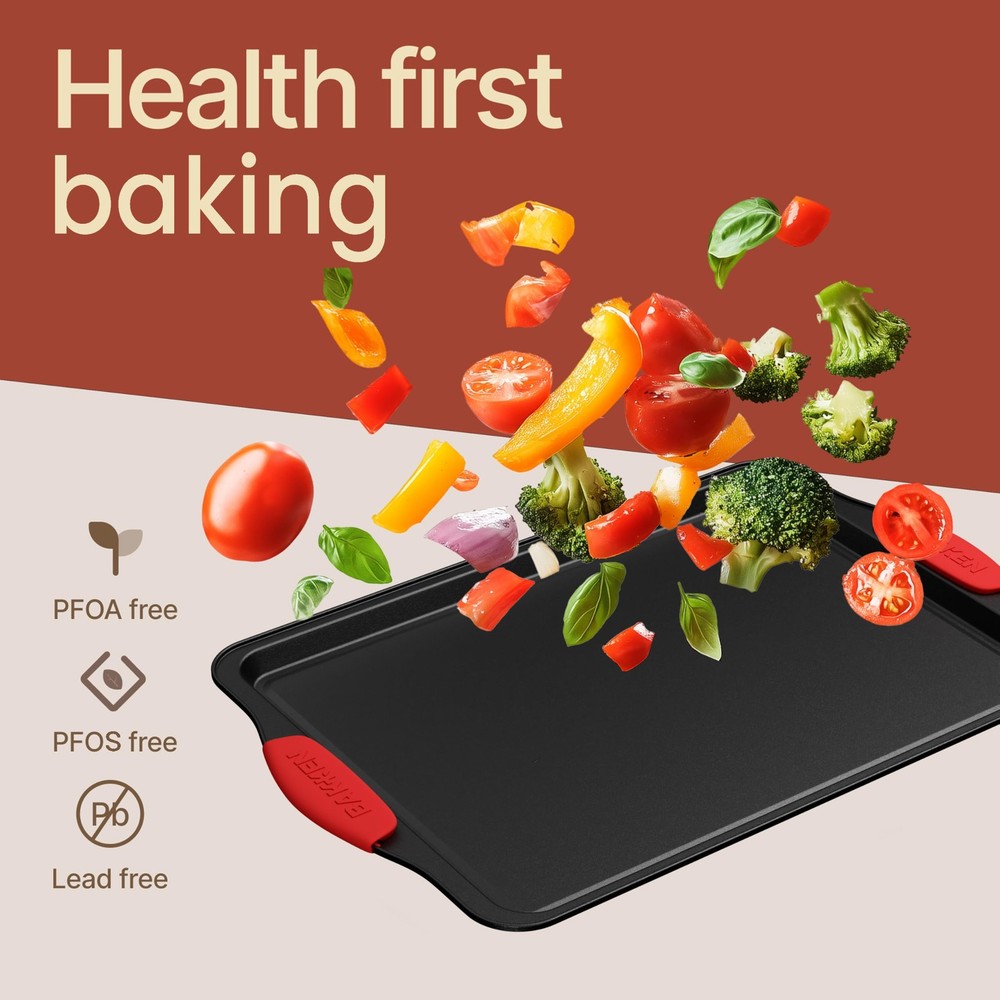 BAKKENMASTER Baking Set – 6 Piece Kitchen Oven Bakeware 6 Set, Black
