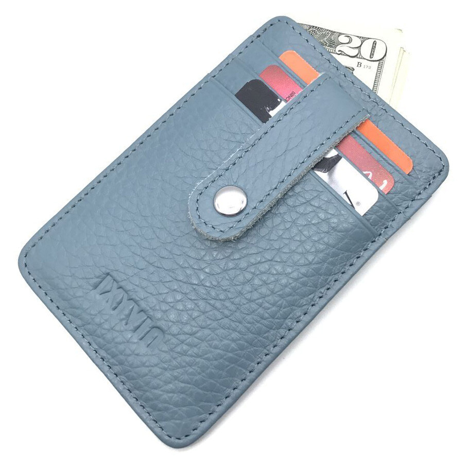 IXYVIA Leather Snap ID Case - Light Blue