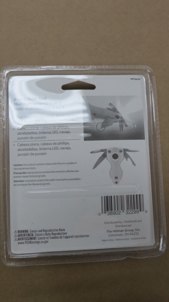 MINUTE KEY 9976616 SILVER KEY RING 6-IN-1 MULTI TOOL NEW