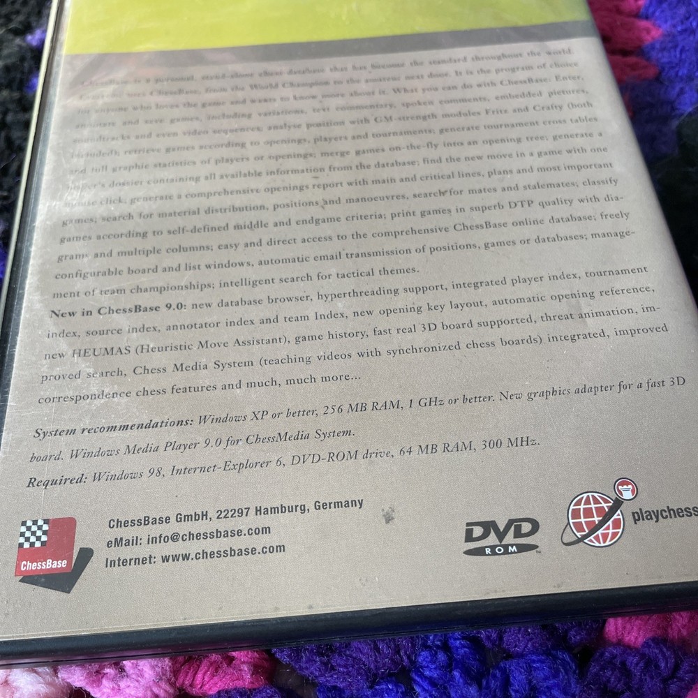 ChessBase 9.0 Wisden Ist Matt DVD-ROM PC Chess Training Software Database Good