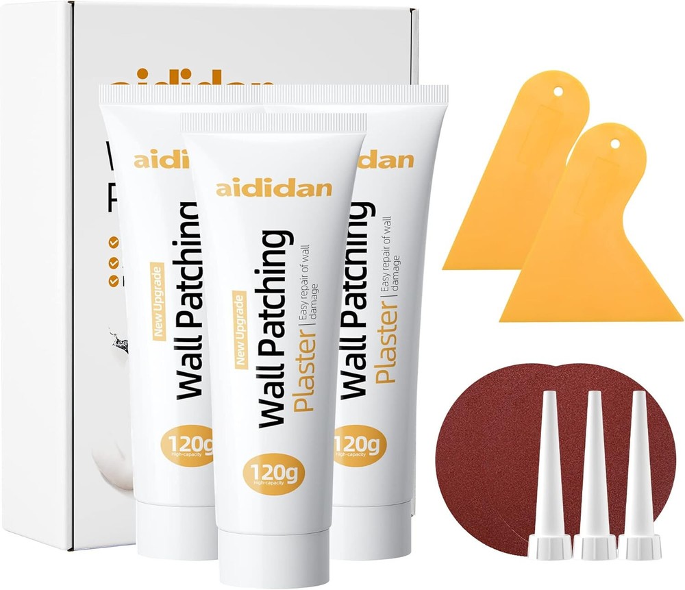 Three Drywall Patch Repair Kit with Scraper, Wall Spackle Repair Paste, 3 Pack