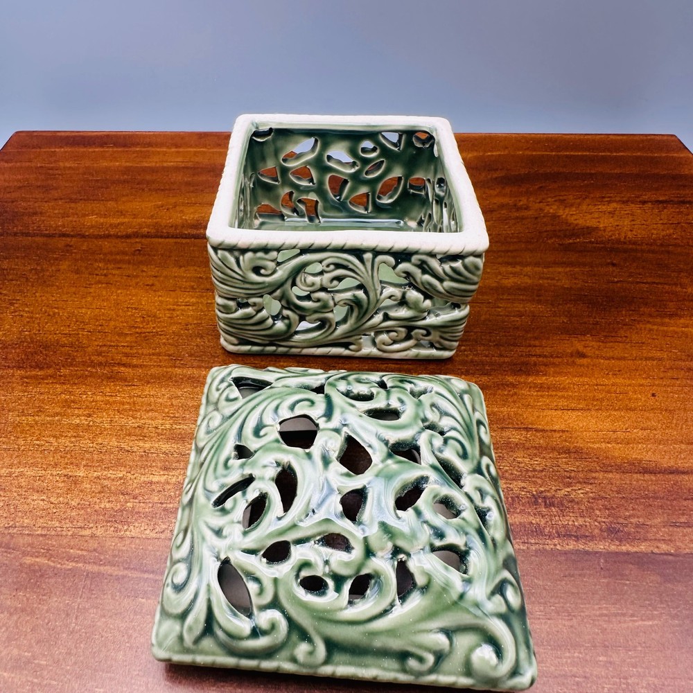 Handmade Celadon Porcelain Incense Burner