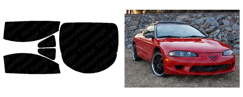DUO CARBON CERAMIC PRECUT WINDOW TINT KIT FOR EAGLE TALON 95-98 SIDE + REAR