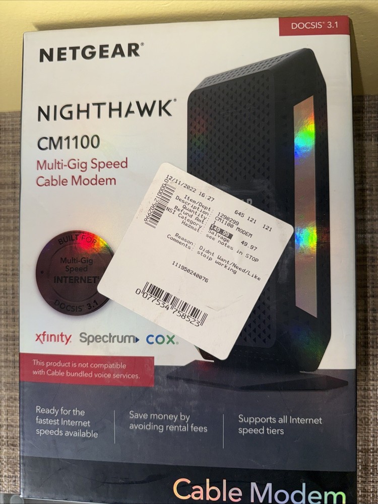 NETGEAR Nighthawk CM1100 Cable Modem