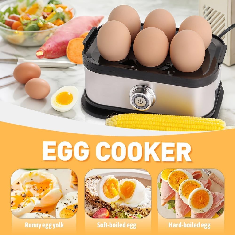 Smart Egg Cooker With Auto Shut, Rapid Eggs Cooker Electric 6 Egg Capacity