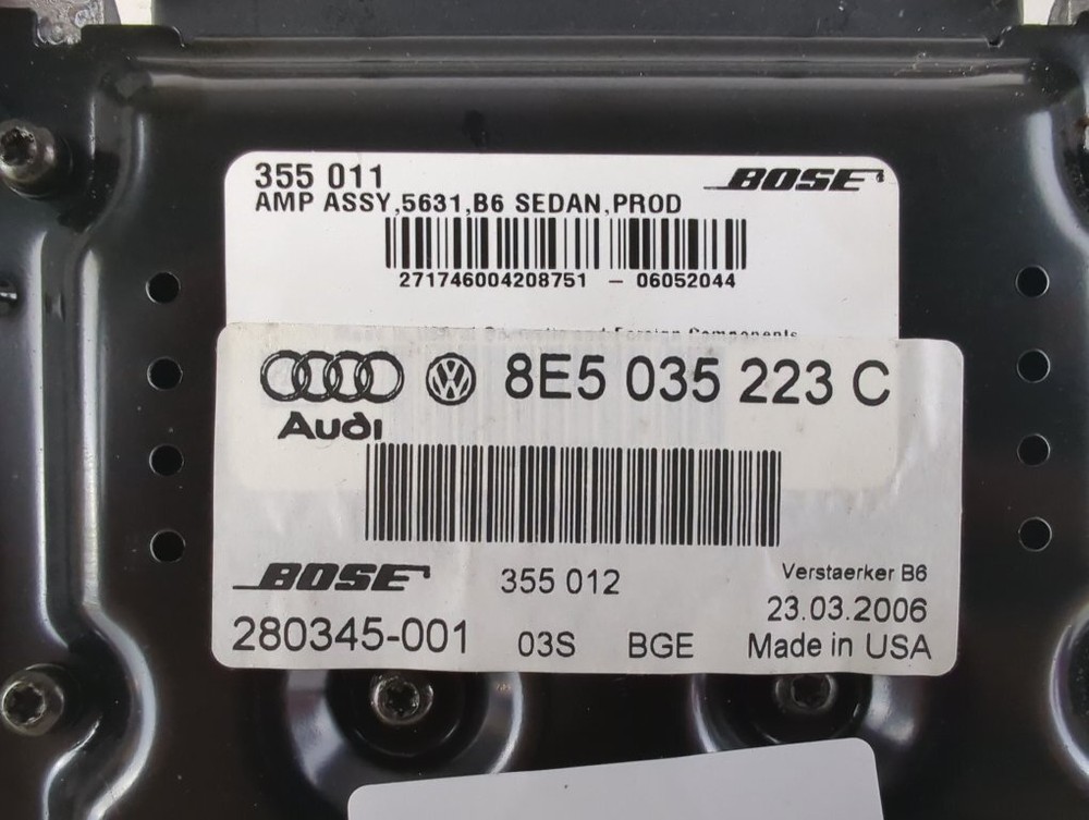 Audi A4 S4 Quattro 2004-2008 In-boot Speaker Unit & Amp 8E5035223C