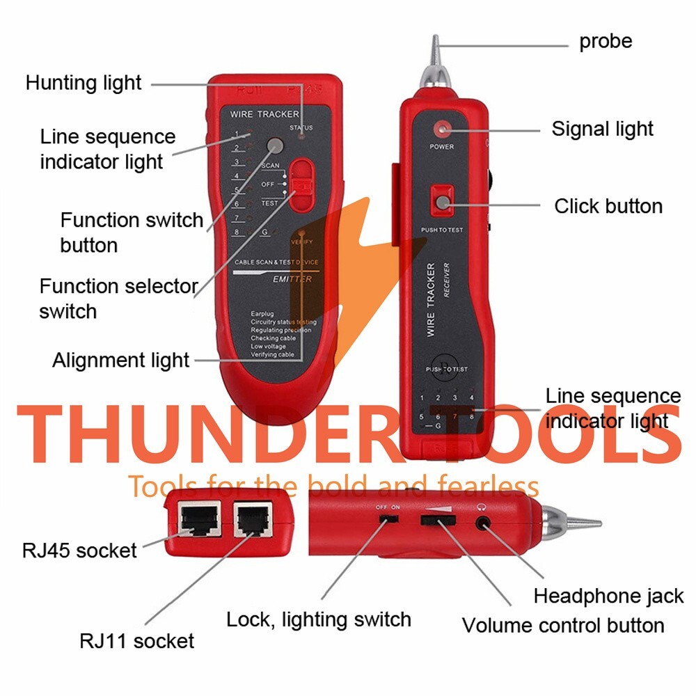 Thunder Tools JW-360 Network Telephone Line Finder Multi-purpose Network