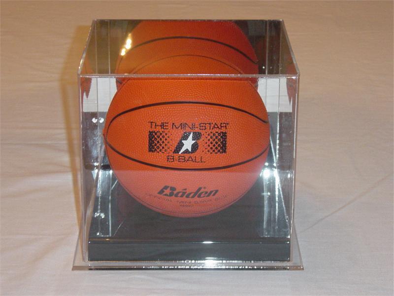 NEW DELUXE MEDIUM MINI BASKETBALL DISPLAY CASE W MIRROR