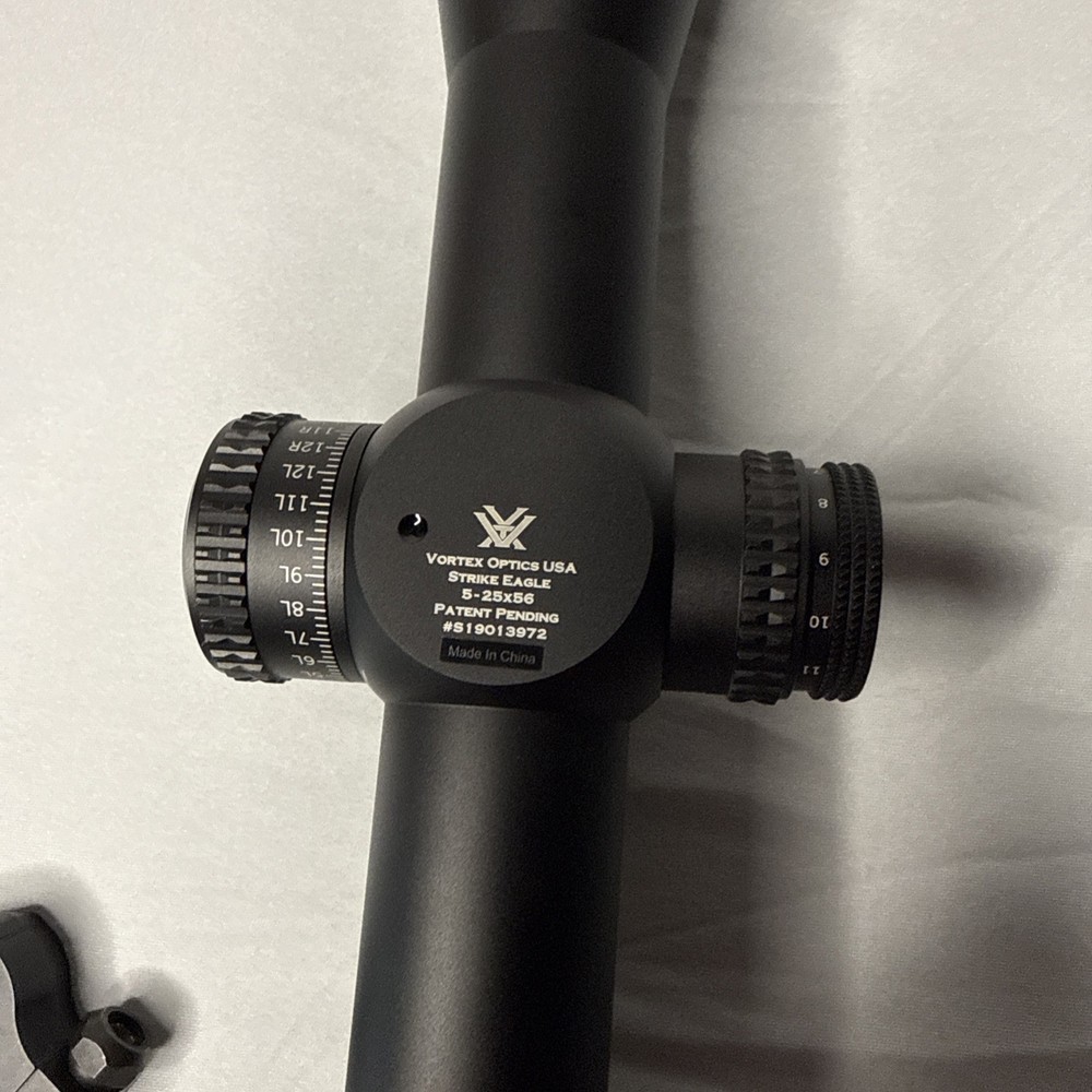 Vortex Strike Eagle 5-25x56 FFP Riflescope with EBR-7C MOA With Scope Rings
