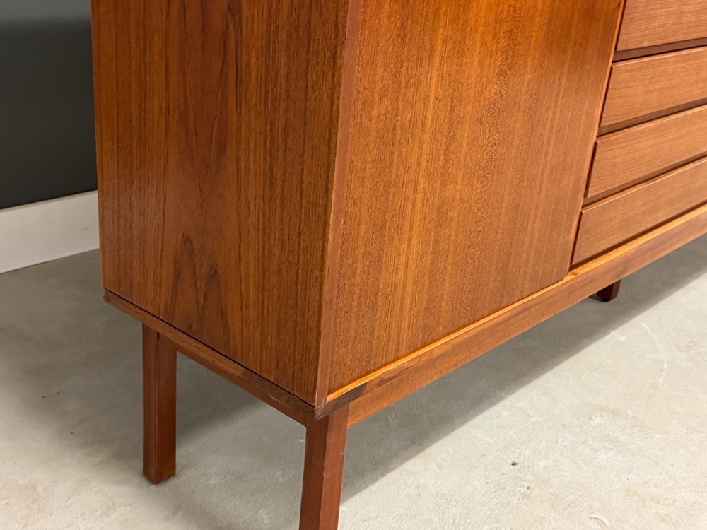 98” Danish Modern Teak Sideboard Credenza Highboard